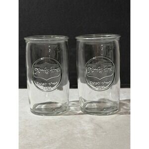 Yorkshire Glassware‎ Set of 2 Embossed Established 1898 Clear Drinking Glasses